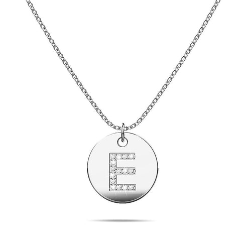 Initials Fabulous Alphabet Letter Necklace White Gold Layered Steel Jewellery